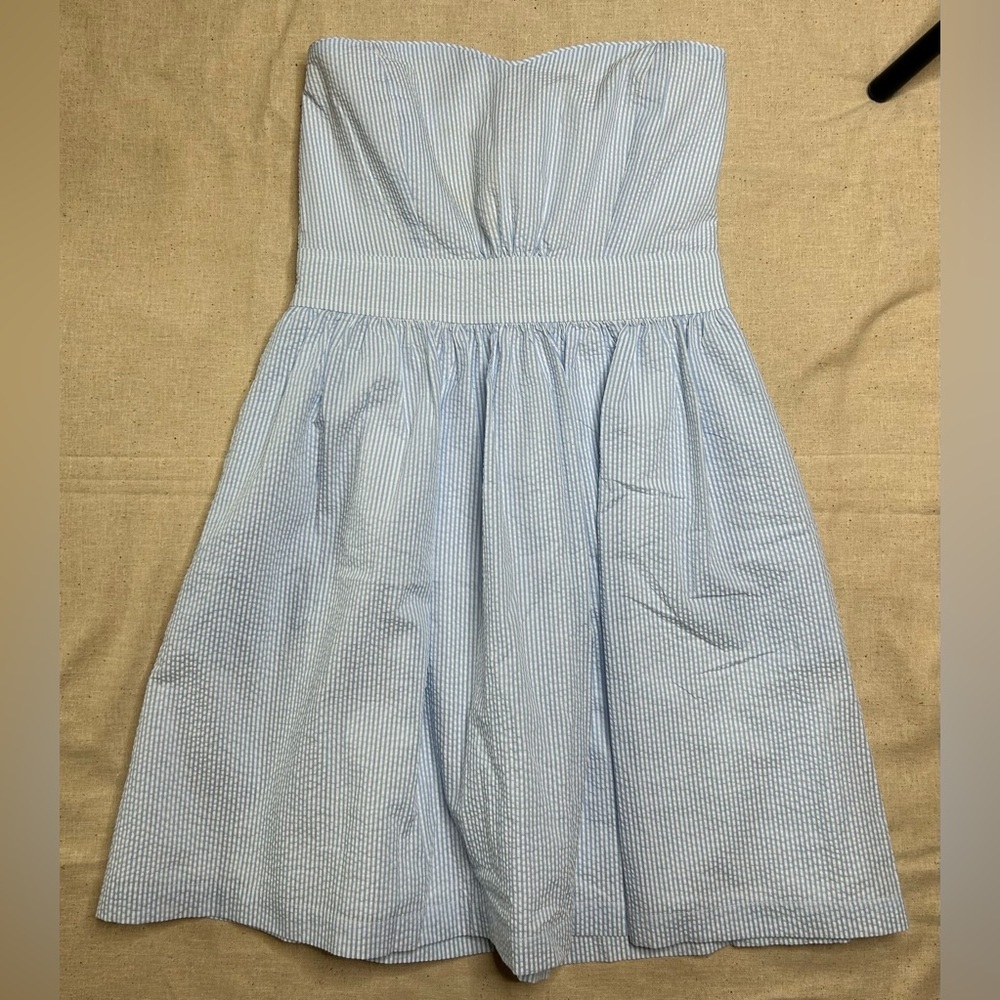 NWOT🌷seersucker🌷Jolie & Elizabeth NEW ORLEANS strapless dress w pockets …